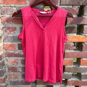 Christian Siriano Pink V-Neck Sleeveless Tank Top